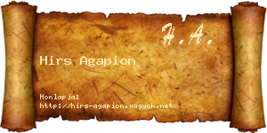 Hirs Agapion névjegykártya